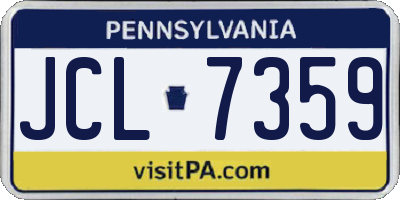 PA license plate JCL7359