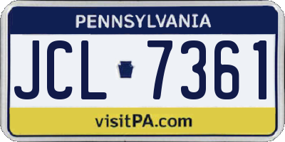 PA license plate JCL7361