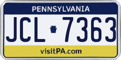 PA license plate JCL7363