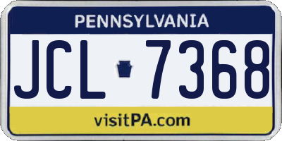 PA license plate JCL7368