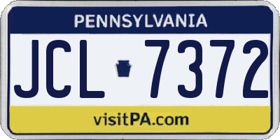PA license plate JCL7372