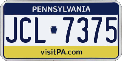 PA license plate JCL7375