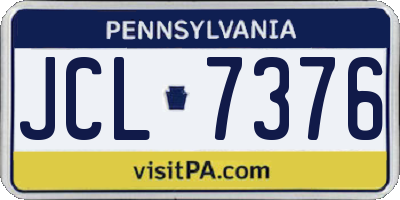 PA license plate JCL7376