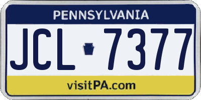 PA license plate JCL7377