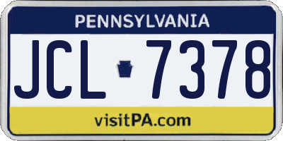 PA license plate JCL7378