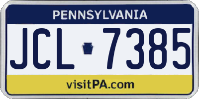 PA license plate JCL7385