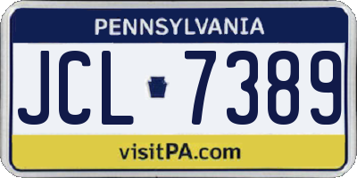 PA license plate JCL7389