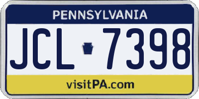 PA license plate JCL7398