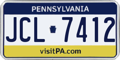 PA license plate JCL7412