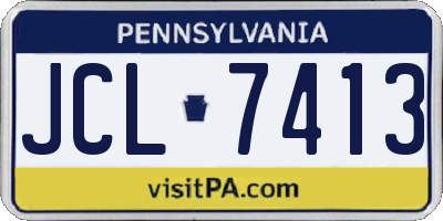 PA license plate JCL7413
