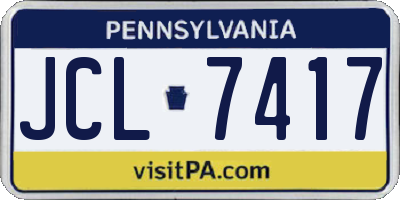 PA license plate JCL7417