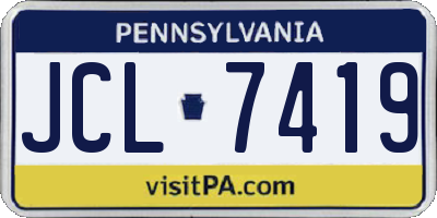 PA license plate JCL7419