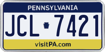 PA license plate JCL7421