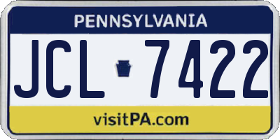 PA license plate JCL7422