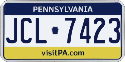 PA license plate JCL7423