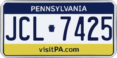 PA license plate JCL7425