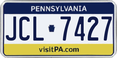 PA license plate JCL7427