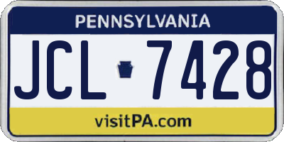 PA license plate JCL7428
