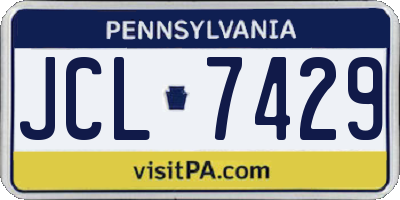 PA license plate JCL7429