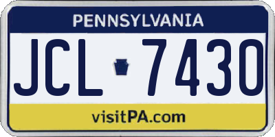 PA license plate JCL7430