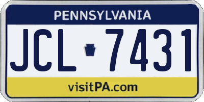 PA license plate JCL7431
