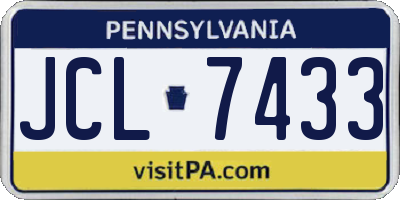 PA license plate JCL7433