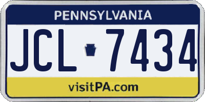 PA license plate JCL7434