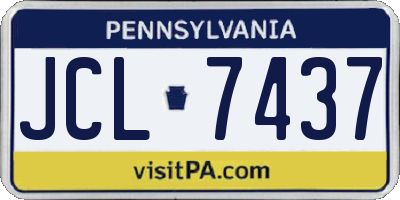 PA license plate JCL7437