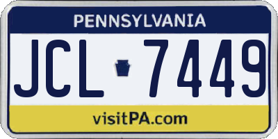 PA license plate JCL7449