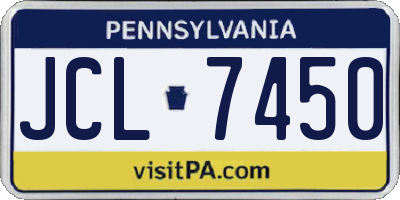 PA license plate JCL7450