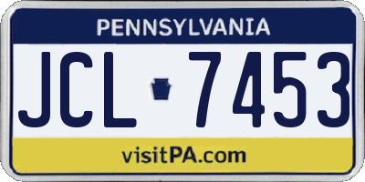 PA license plate JCL7453