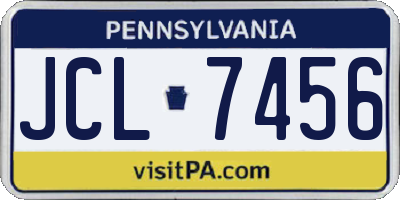 PA license plate JCL7456