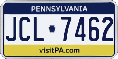 PA license plate JCL7462