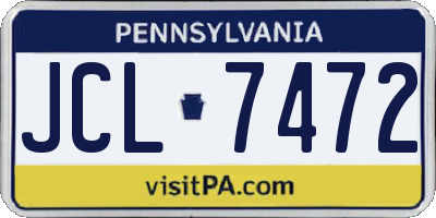 PA license plate JCL7472