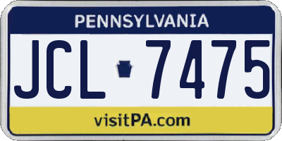 PA license plate JCL7475