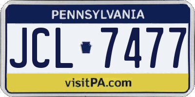 PA license plate JCL7477