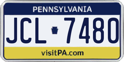PA license plate JCL7480