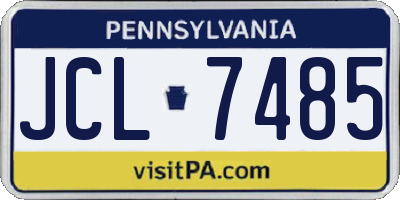 PA license plate JCL7485