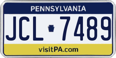 PA license plate JCL7489