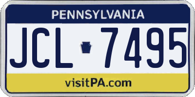 PA license plate JCL7495