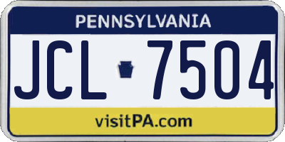 PA license plate JCL7504