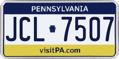 PA license plate JCL7507