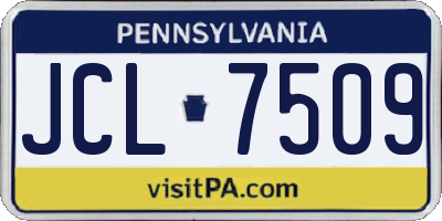 PA license plate JCL7509