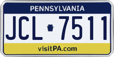 PA license plate JCL7511