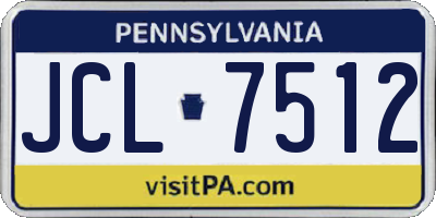 PA license plate JCL7512