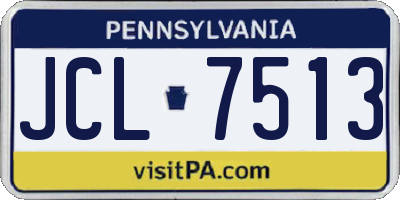 PA license plate JCL7513