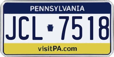 PA license plate JCL7518