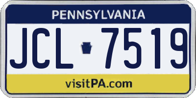 PA license plate JCL7519