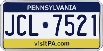 PA license plate JCL7521