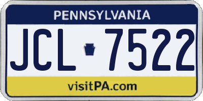 PA license plate JCL7522